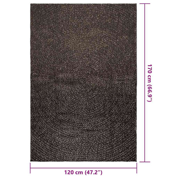 Anthrazit Teppich ZIZUR, 120x170cm, Jute-Optik