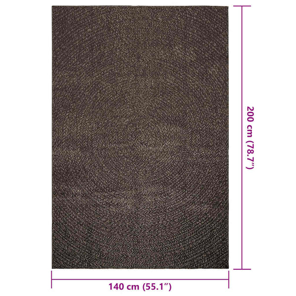 Anthrazit Teppich ZIZUR, 140x200cm, Indoor/Outdoor
