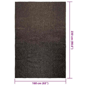 Anthrazit Teppich ZIZUR, 160x230 cm, Jute-Optik