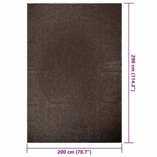 vidaXL Tapis ZIZUR Anthracite 200x290 cm Aspect Jute Intérieur et Extérieur