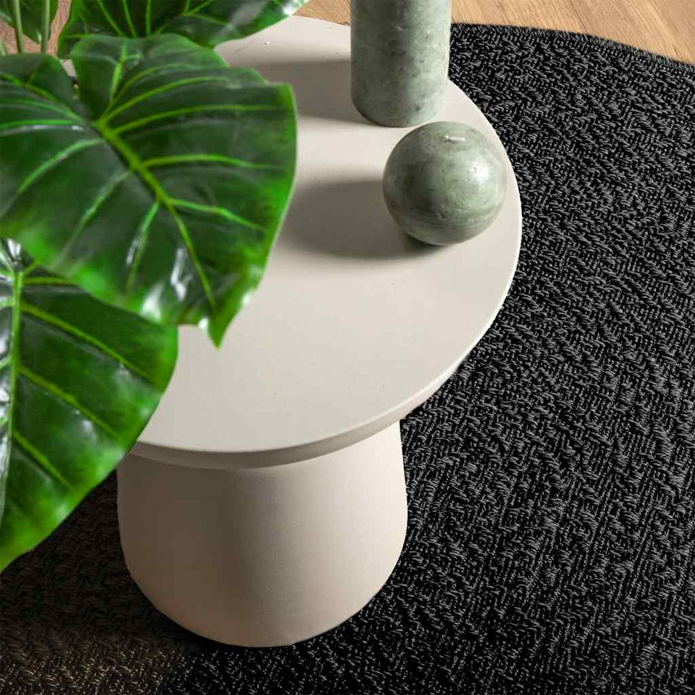 Anthrazit Teppich ZIZUR Ø 200cm Jute-Optik