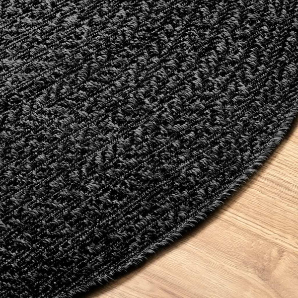 Anthrazit Teppich ZIZUR Ø 200cm Jute-Optik
