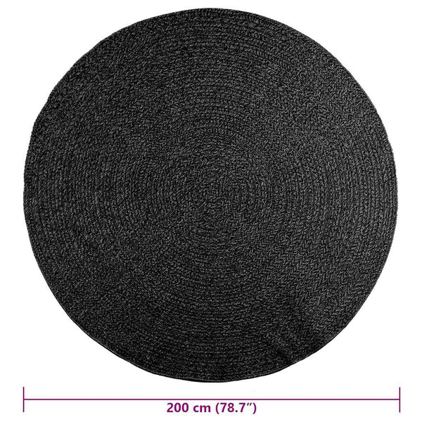 Anthrazit Teppich ZIZUR Ø 200cm Jute-Optik