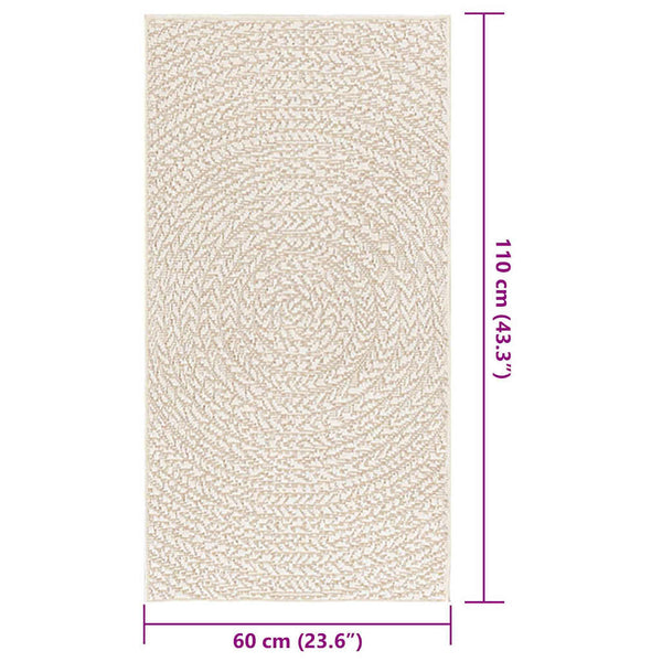 Teppich ZIZUR Creme 60x110 cm Jute-Optik