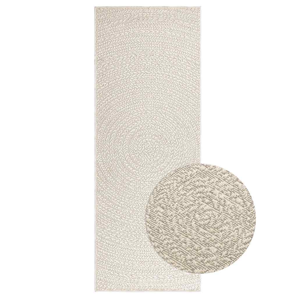 vidaXL Tapis ZIZUR Crème 80x200 cm Aspect Jute Intérieur et Extérieur