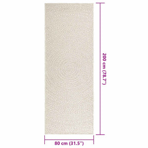vidaXL Tapis ZIZUR Crème 80x200 cm Aspect Jute Intérieur et Extérieur