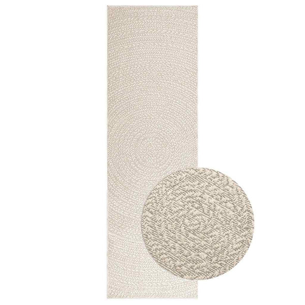 vidaXL Tapis ZIZUR Crème 80x250 cm Effet jute Intérieur et Extérieur