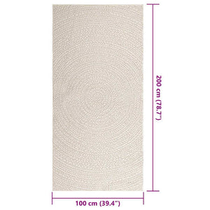 Teppich ZIZUR Creme 100x200 cm Jute-Optik
