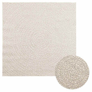 Cremefarbener Teppich ZIZUR, 120x120 cm, Jute-Optik