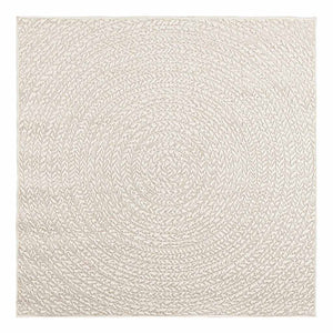 Cremefarbener Teppich ZIZUR, 120x120 cm, Jute-Optik