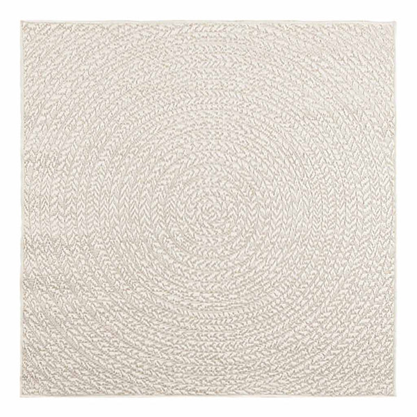 Cremefarbener Teppich ZIZUR, 120x120 cm, Jute-Optik