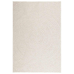 ZIZUR Creme Teppich, 120x170 cm, Jute-Optik
