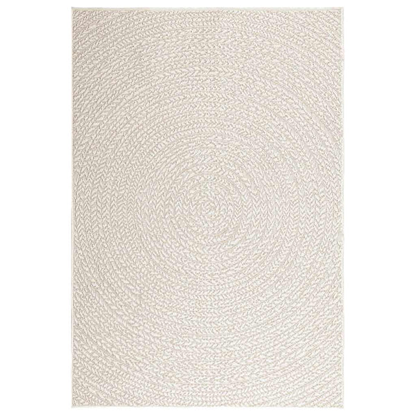 ZIZUR Creme Teppich, 120x170 cm, Jute-Optik
