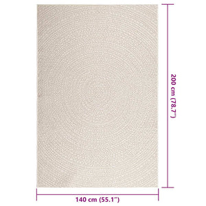 Teppich ZIZUR Creme 140x200 cm Jute-Optik
