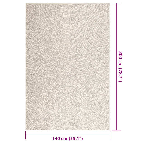 Teppich ZIZUR Creme 140x200 cm Jute-Optik