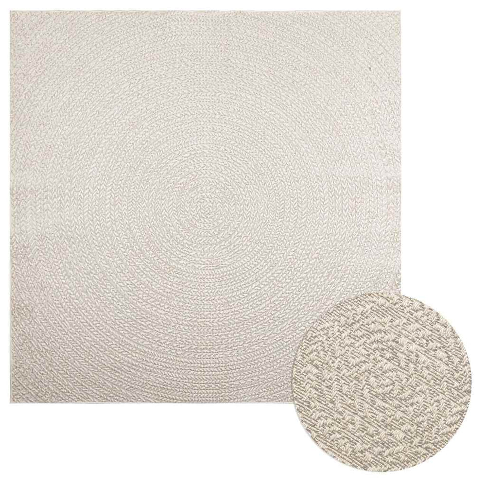 Creme Teppich ZIZUR 200x200 cm Jute-Optik