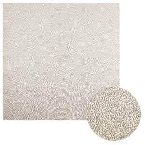 Creme Teppich ZIZUR 200x200 cm Jute-Optik