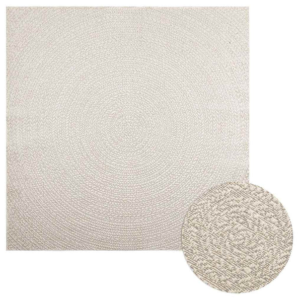 Creme Teppich ZIZUR 200x200 cm Jute-Optik
