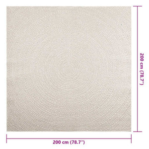 Creme Teppich ZIZUR 200x200 cm Jute-Optik