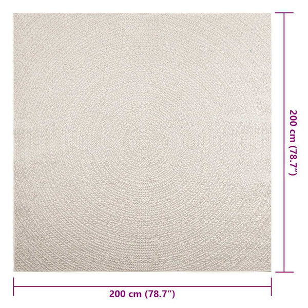 Creme Teppich ZIZUR 200x200 cm Jute-Optik