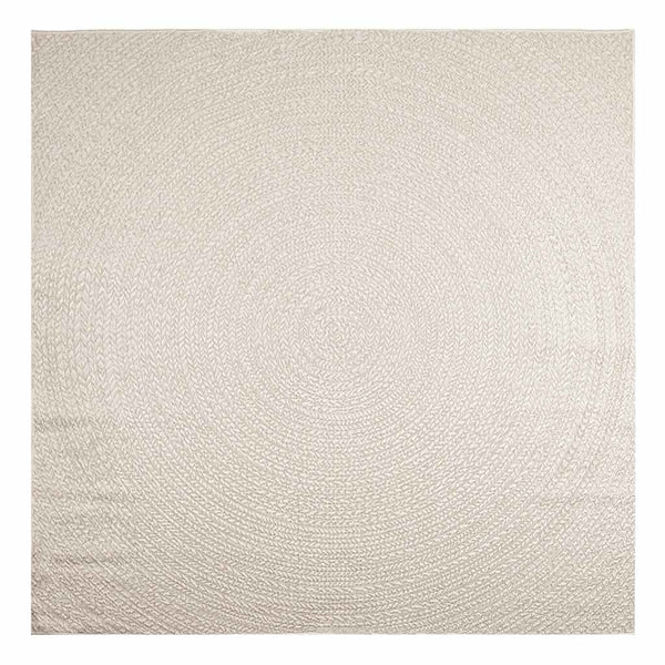 Cremefarbener Teppich ZIZUR, 240x240 cm, Jute-Optik