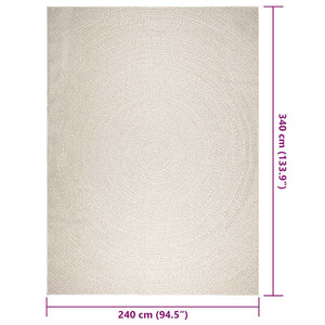 Teppich ZIZUR Creme 240x340 cm Indoor/Outdoor