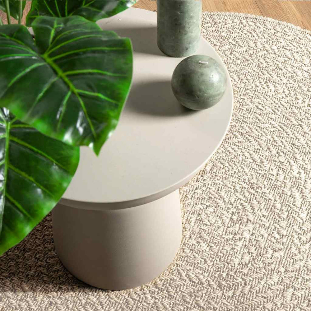 Teppich ZIZUR Creme Ø 90 cm Jute-Optik