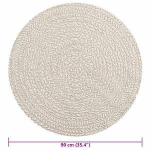 Teppich ZIZUR Creme Ø 90 cm Jute-Optik