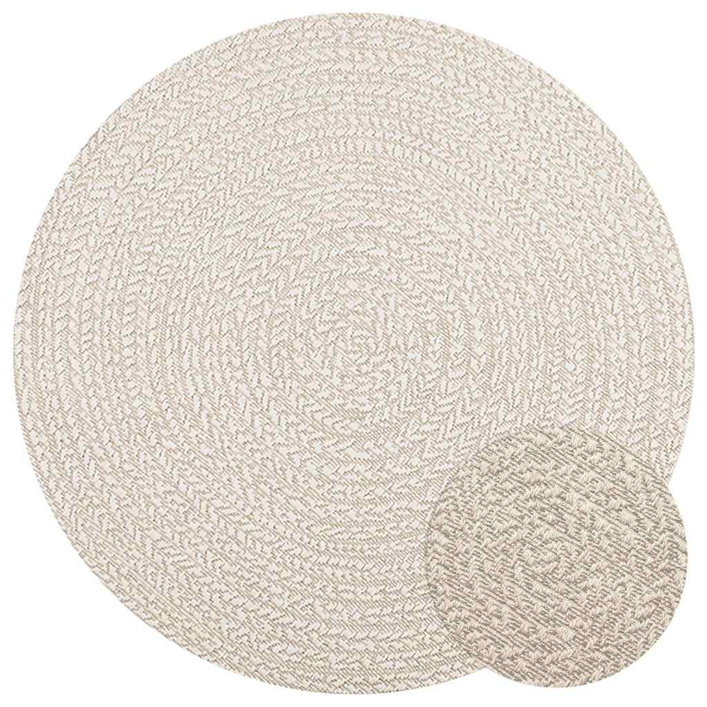Runder Teppich Creme Jute-Optik Ø 120cm