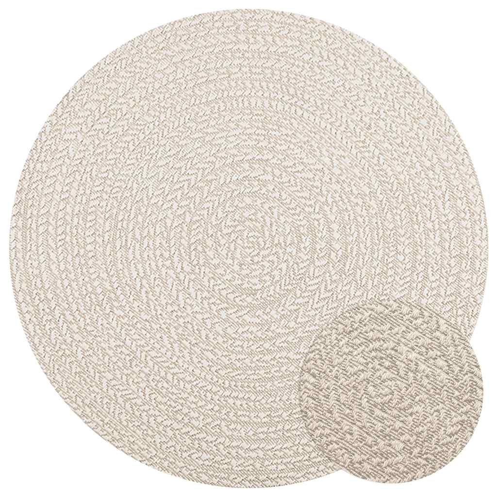 vidaXL Tapis ZIZUR crème Ø 120 cm aspect jute intérieur et extérieur