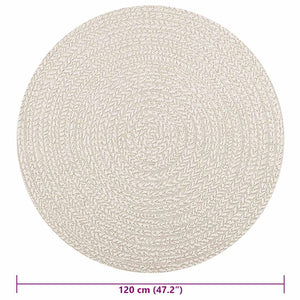 vidaXL Tapis ZIZUR crème Ø 120 cm aspect jute intérieur et extérieur