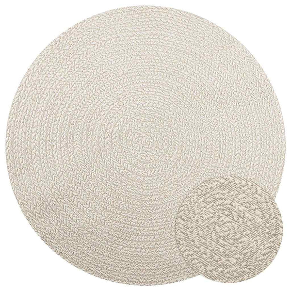 Runder Teppich Creme Ø 160 cm Jute-Optik