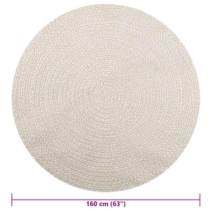 Runder Teppich Creme Ø 160 cm Jute-Optik