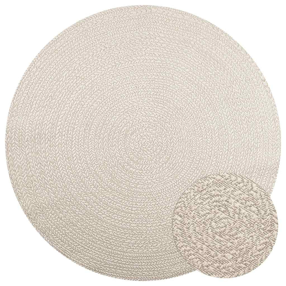 Runder Teppich Creme Ø 200cm Jute-Optik