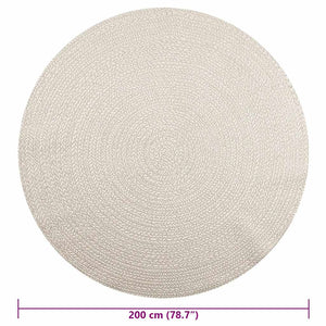 Runder Teppich Creme Ø 200cm Jute-Optik
