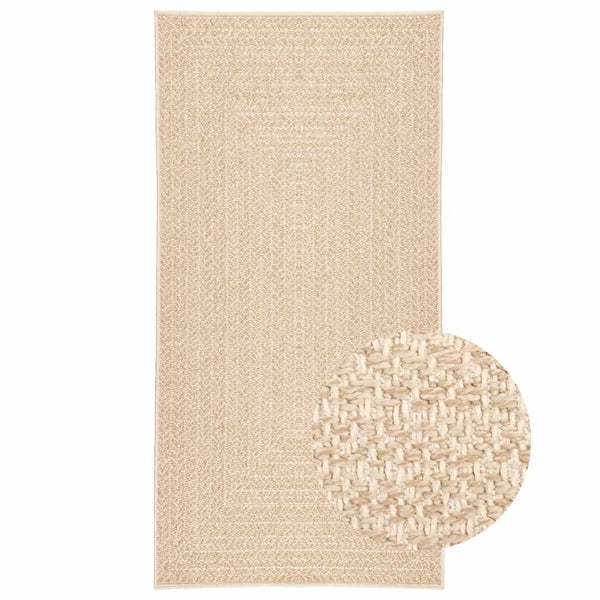 vidaXL Tapis ZIZUR Beige 100x200 cm Aspect Jute Intérieur et Extérieur