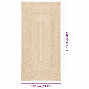 vidaXL Tapis ZIZUR Beige 100x200 cm Aspect Jute Intérieur et Extérieur