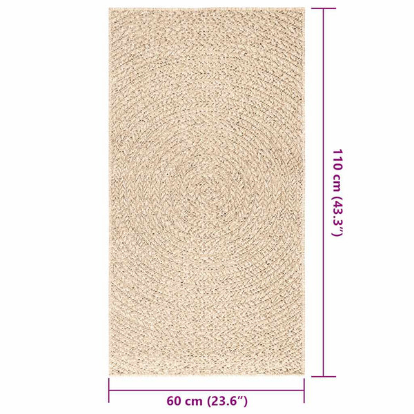 Teppich ZIZUR Beige 60x110 cm Jute-Optik