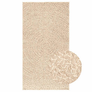Beiger Jute-Optik Teppich, 80x150 cm, Innen/Aussen