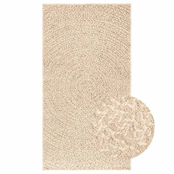 Beiger Jute-Optik Teppich, 80x150 cm, Innen/Aussen