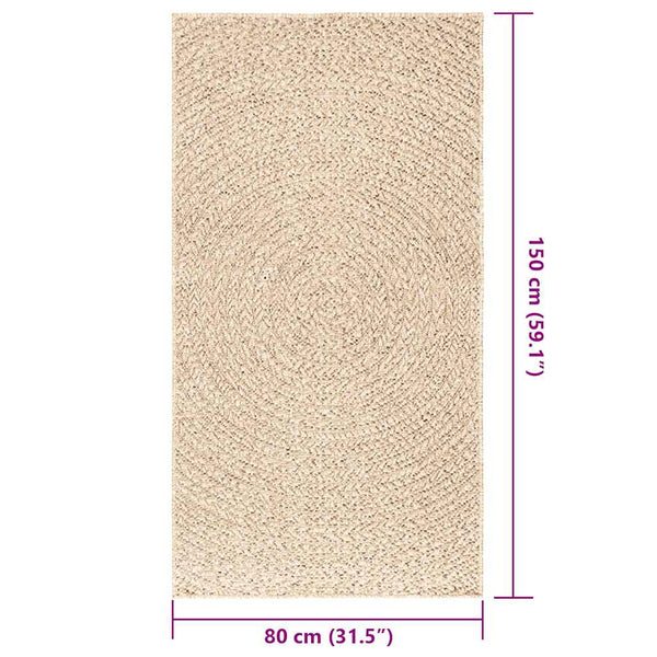 Beiger Jute-Optik Teppich, 80x150 cm, Innen/Aussen