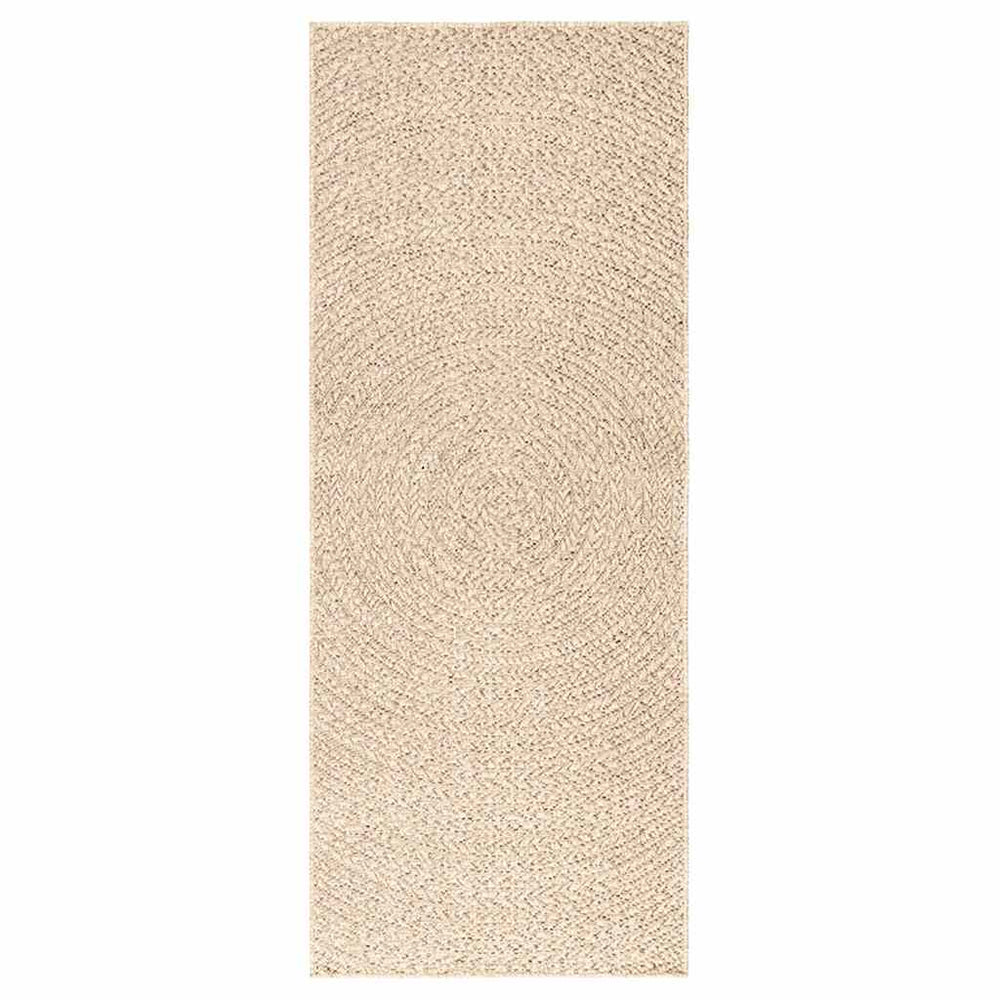 Beiger Jute-Optik Teppich 80x200 cm Indoor/Outdoor
