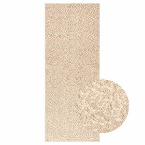 Beiger Jute-Optik Teppich 80x200 cm Indoor/Outdoor