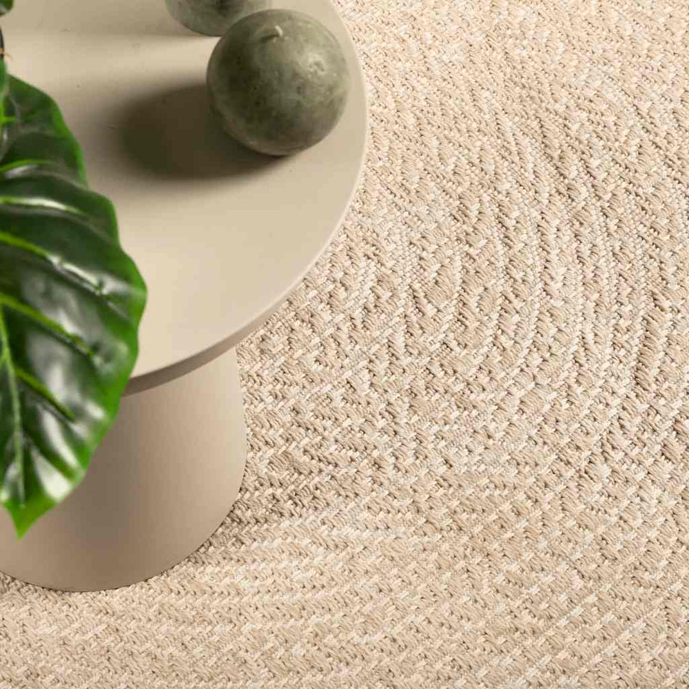 Beiger Jute-Optik Teppich ZIZUR 120x120cm