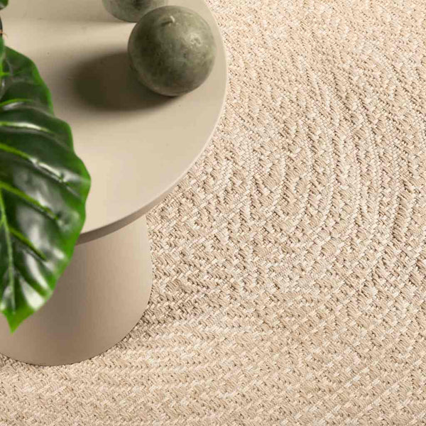 Beiger Jute-Optik Teppich ZIZUR 120x120cm