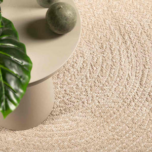 Beiger Jute-Optik Teppich ZIZUR 120x120cm