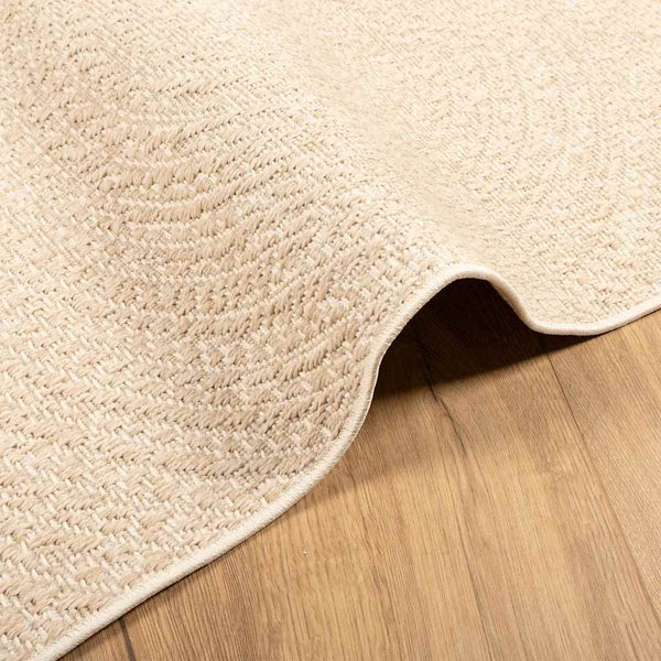 Beiger Jute-Optik Teppich ZIZUR 120x120cm