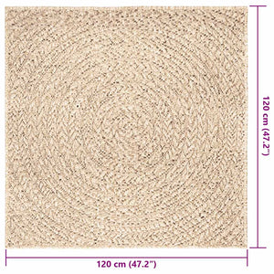 Beiger Jute-Optik Teppich ZIZUR 120x120cm