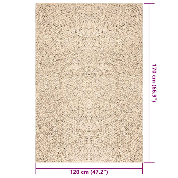 Beiger Jute-Optik Teppich 120x170 cm