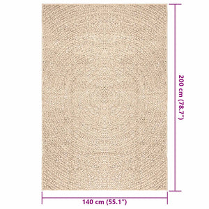 Beiger Jute-Optik Teppich 140x200 cm